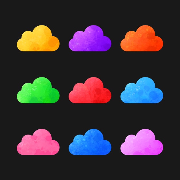 Colorful Watercolor Clouds Pack by alien3287
