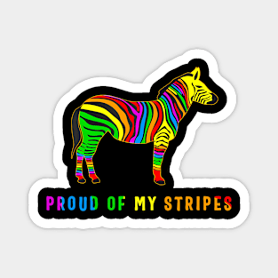 Proud Gay Lgbt Q Pride Ally Rainbow Flag Zebra Stripes Magnet