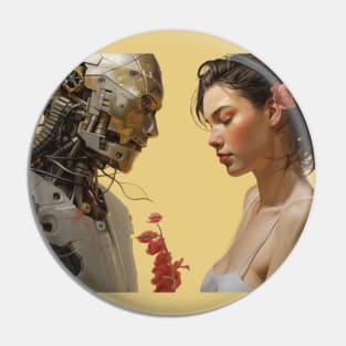 A robot in love with a girl. Pin