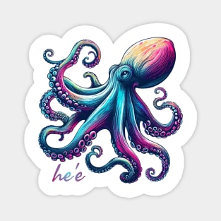 Striking Colors Octopus - He'e in Hawaiian Magnet