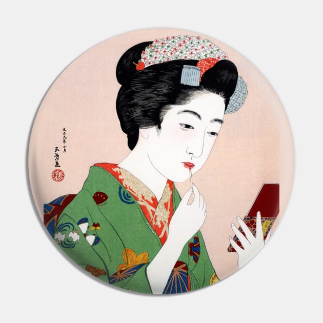 Japanese Woman doing Makeup Pin by Geoji 