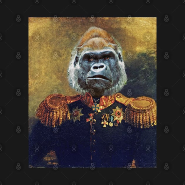 Gorilla Retro Military Portrait by UselessRob