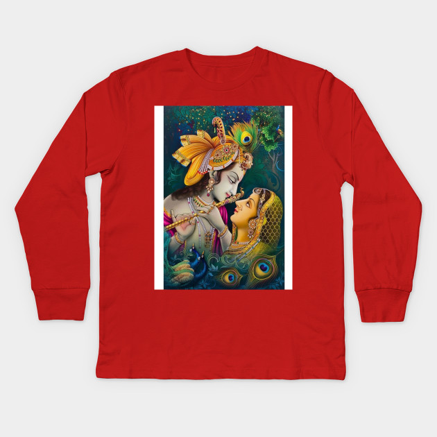 Radha Krishna Hare Krishna Maha Mantra Kinder Long Sleeve T