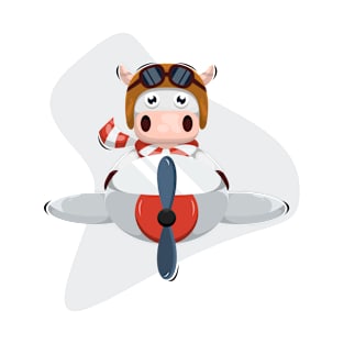 Cow fly with plane T-Shirt