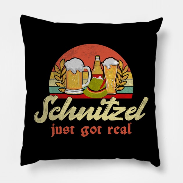 Schnitzel Just Got Real Pillow by Etopix