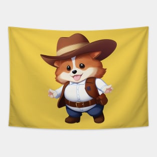 Cute Cowboy Corgi Tapestry