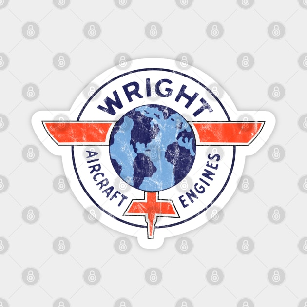 Wright Aircraft Engines Vintage Magnet by DesignedForFlight