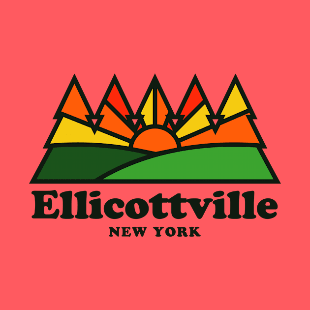 Ellicottville NY New York Retro Vintage Mountains by PodDesignShop