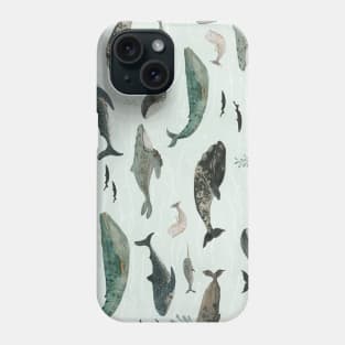 Tattooed whales pattern Phone Case