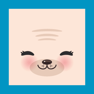 Kawaii funny muzzle with pink cheeks T-Shirt