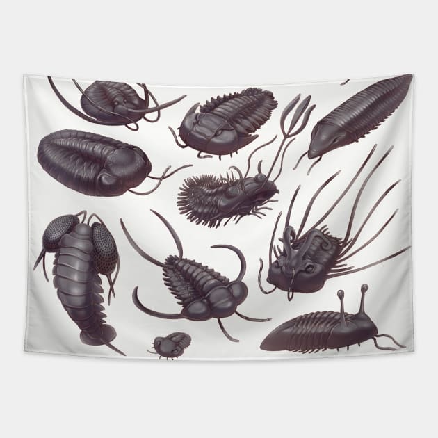 Trilobite Fossils Tapestry by Wagglezags