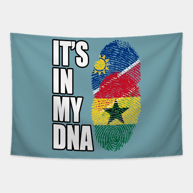 Ghanaian And Namibian Mix DNA Flag Heritage Tapestry by Just Rep It!!