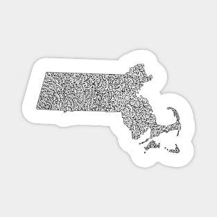 Massachusetts Map Design Magnet