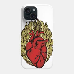 Heart anatomical heart burning heart t-shirt Phone Case