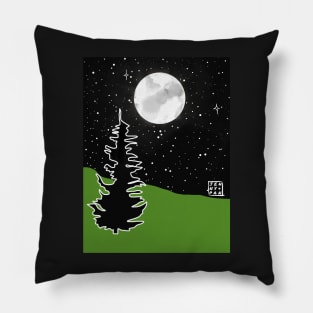 Pine Tree Moon Pillow