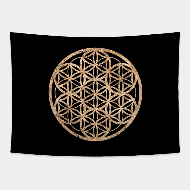 Gold Geometric Glyph Mandala Sigil Rune Sign Seal  -  233 Tapestry by Holy Rock Design