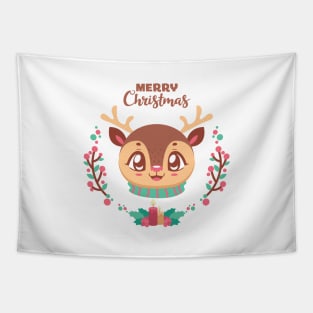 Cute festive reindeer design Tapestry