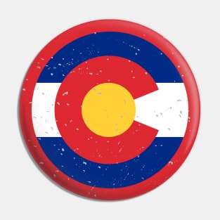 Retro Colorado State Flag // Vintage Colorado Grunge Emblem Pin