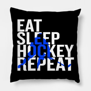 Eat Sleep Hockey Repeat Pillow