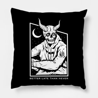 Never Better Skull Pillow