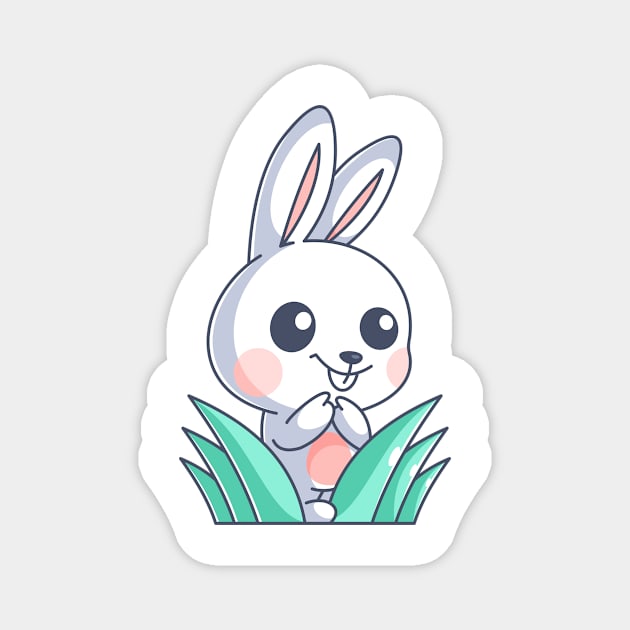 Cute bunny hiding in the grass Magnet by Wawadzgnstuff