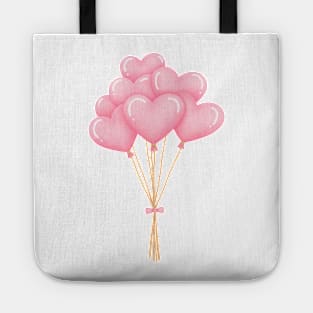 Bouquet of Pink HEARTS Balloons Tote