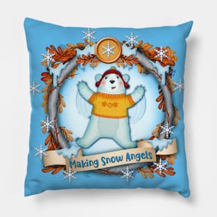 making snow angels Pillow