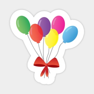 balloon bouquet - balloons set with red ribbon - cute and colorfull Magnet