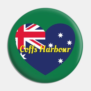 Coffs Harbour NSW Australia Australian Flag Heart Pin