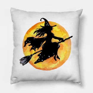 Witch and Moon Pillow