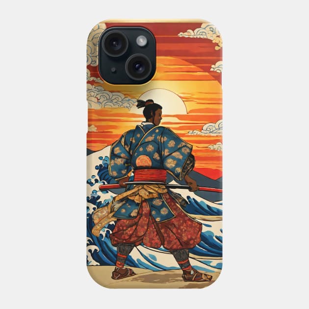 African Samurai Warrior Yasuke Ukiyo-e Phone Case by ComicMoon