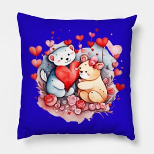 valentines day gift ideas, hearts animals valentines day gift ideas Pillow