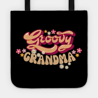 Funny Young Groovy Cool Hippie Best Grandma Mother's Day Humor Tote