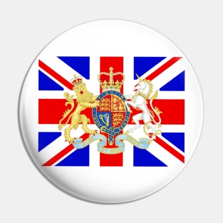 UK coat of arms flag Pin