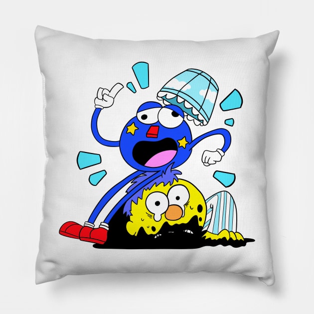 dhmis - drowning in oil Pillow by cmxcrunch