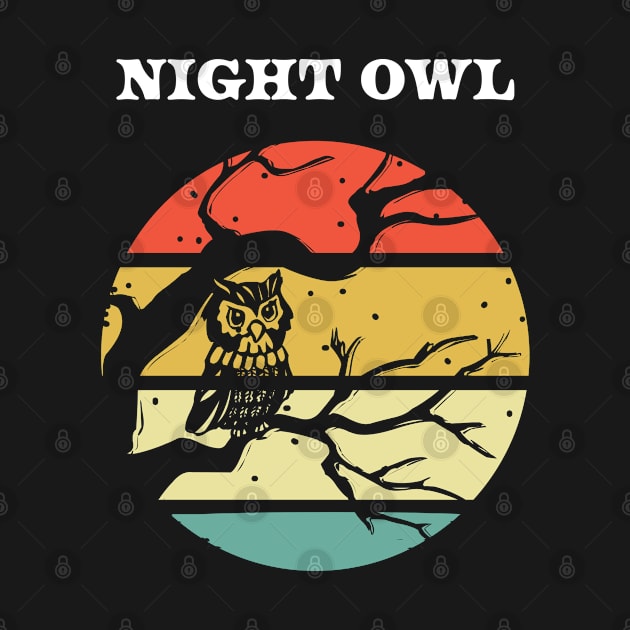 Halloween Night Owl Retro Vintage Moon by CoffeeandTeas