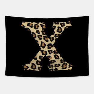 Letter X Leopard Cheetah Monogram Initial Tapestry