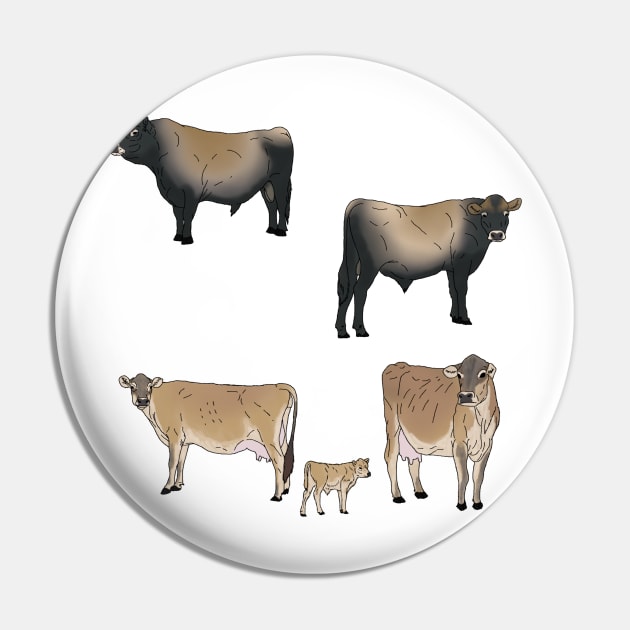 Jersey Cows Pattern Transparent Pin by TrapperWeasel