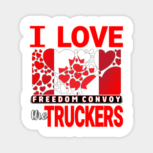 CONVOY TRUCK FOR FREEDOM -LIBERTE - I LOVE THE TRUCKERS RED LETTERS Magnet