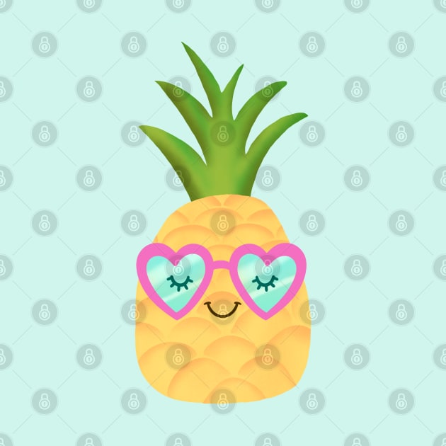 Pineapple Summer Pink Sunglasses Beach Vibes by Trippycollage