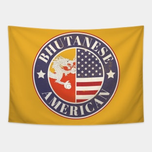 Proud Bhutanese-American Badge - Bhutan Flag Tapestry