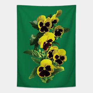 Pansies - Cascade of Yellow Pansies Tapestry