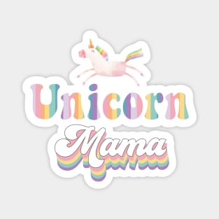 Unicorn Mama Retro Pastel Rainbow Magnet