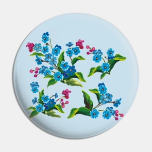 Blue Flowers Pin