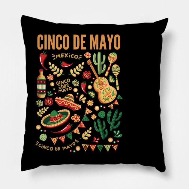 May the best Cinco de Mayo mustache win Pillow by "Artistic Apparel Hub"