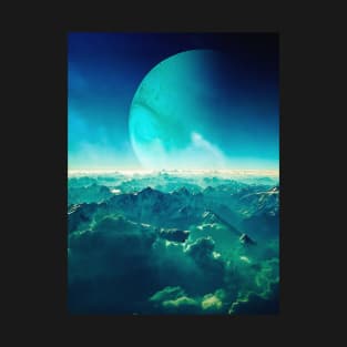 Blue Horizon - Space Collage, Retro Futurism, Sci-Fi T-Shirt