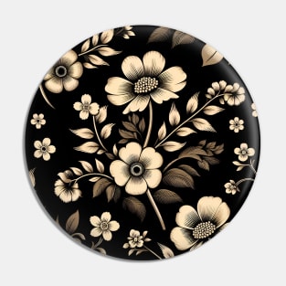 Beige Floral Illustration Pin