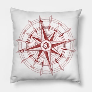 Bordeaux Compass Rose Pillow