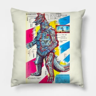 Mechagodzilla Cutaway Schematic Pillow