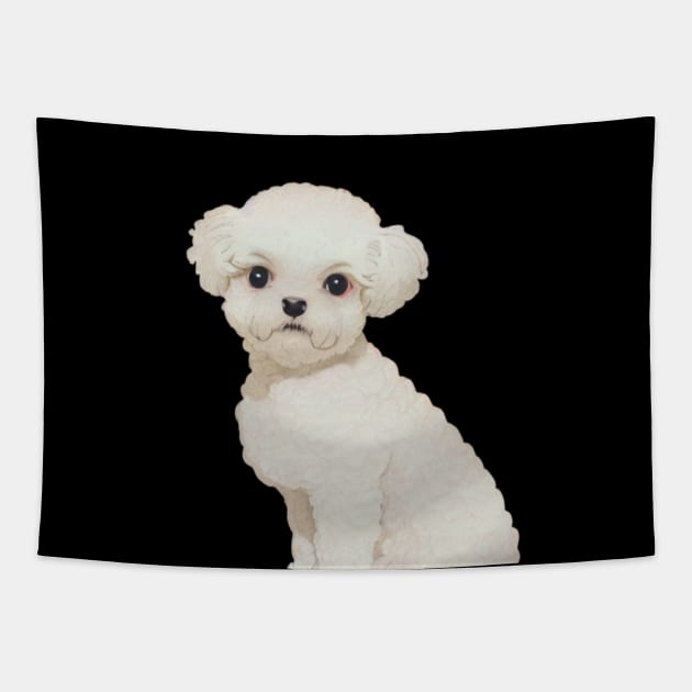 Maltipoo Puppy Fluffy Dog Maltese Poodle Bichon Frise Lover Tapestry by Mochabonk